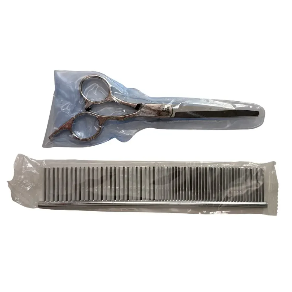 Pet Grooming Steel Shears & Comb NEW